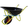 Yellow Frame Black Tray Wheelbarrow for Russia Market